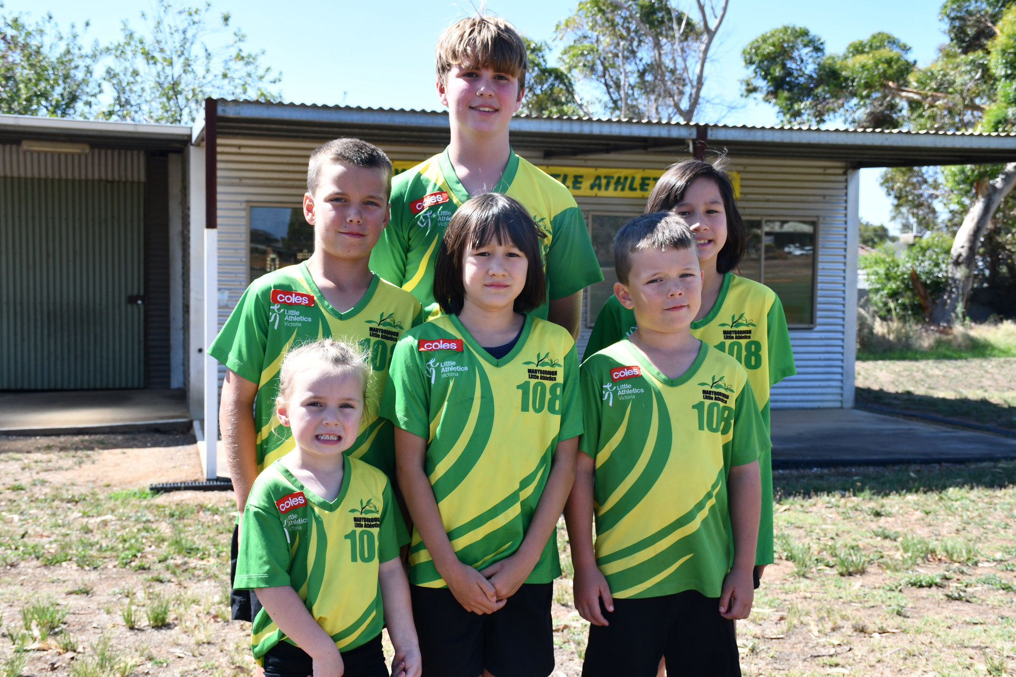 Little athletes Savanah, Bentley, Max, Mason, Oakley and Xavier.