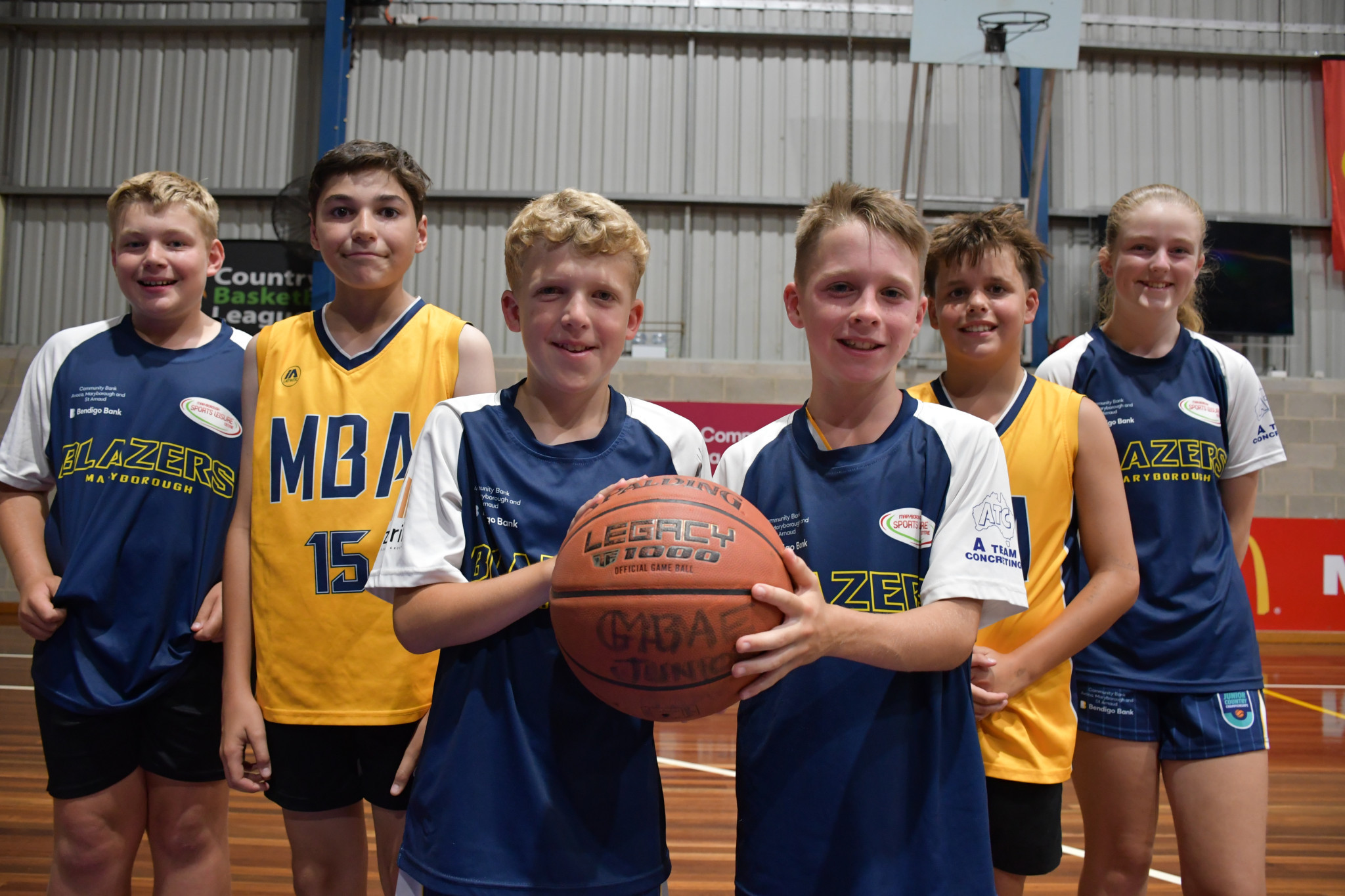 Nine Maryborough Blazers teams, involving players such as Angus, Marcus, Reef, Archie, Jordon and Quinn, will take on 45 other teams from 16 country Victoria basketball associations at the annual Maryborough Basketball Tournament this weekend.