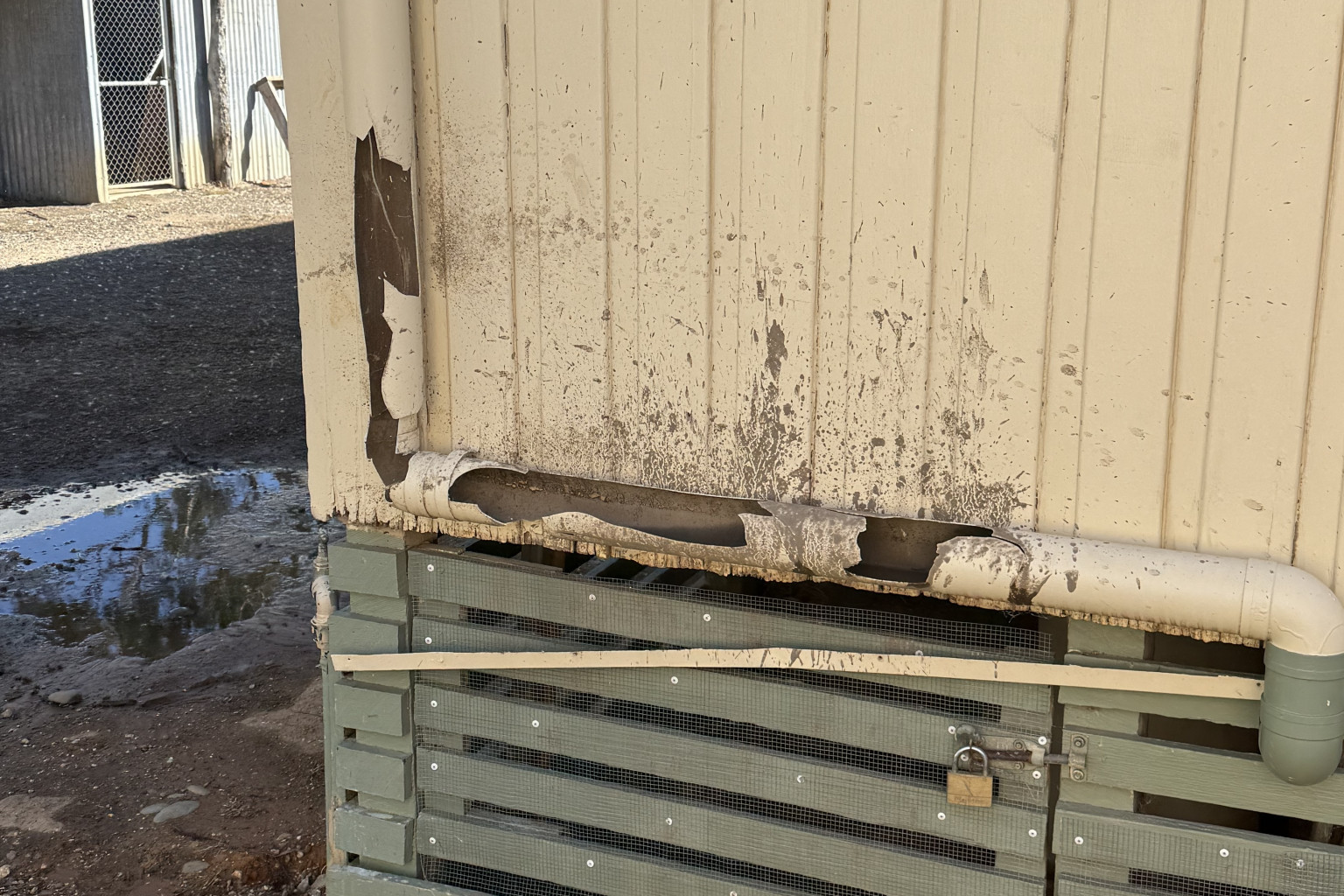 Water taps were left running and pipes were smashed, including some at ground level. Photos: Supplied.