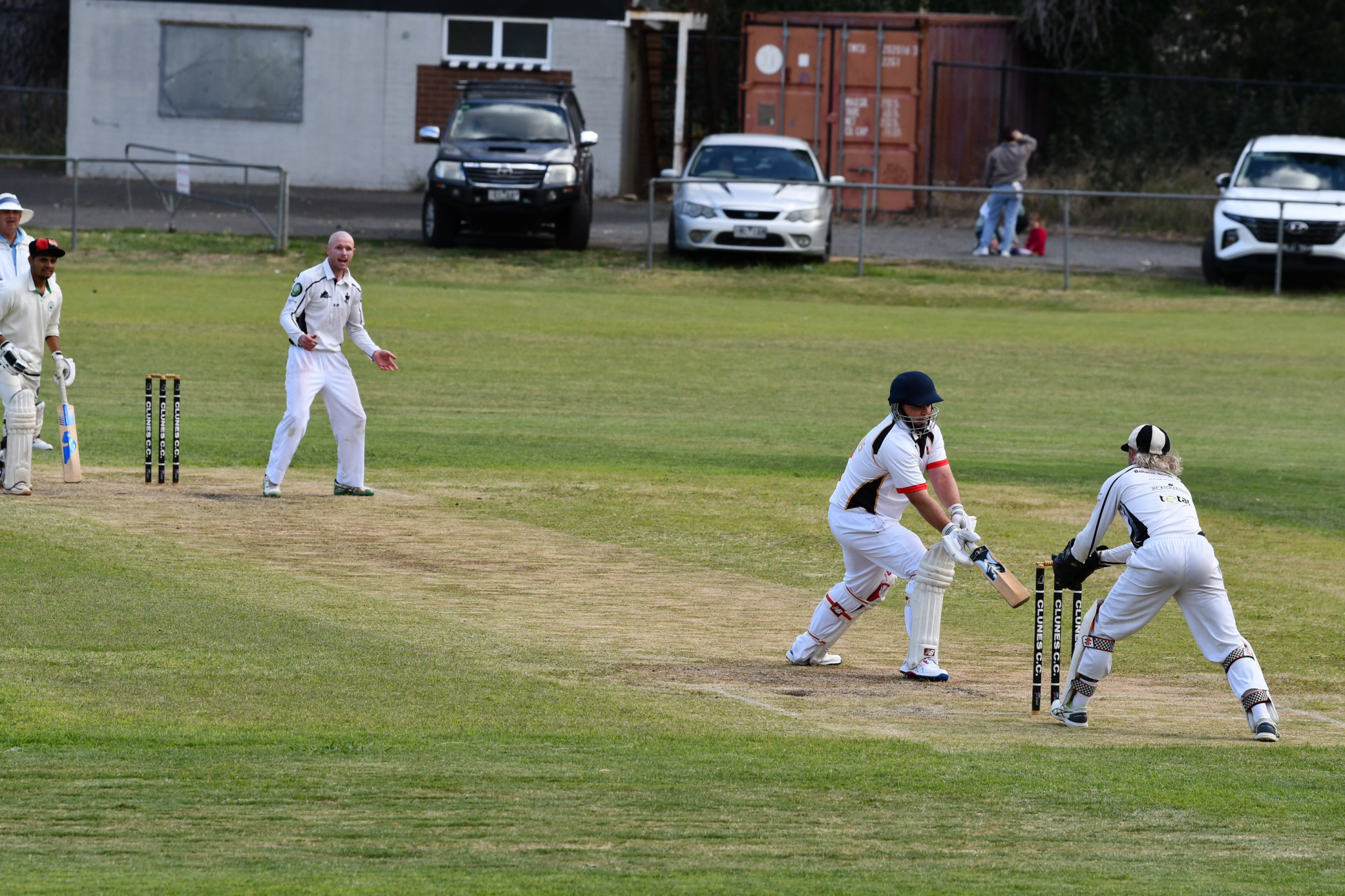 Jude McGuire doing some brilliant work to stump Dean Nalder for 75.