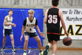Ed Boyes playing some lockdown defence for the U16 Blazers.