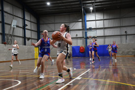 Bridie White looks to score some points.