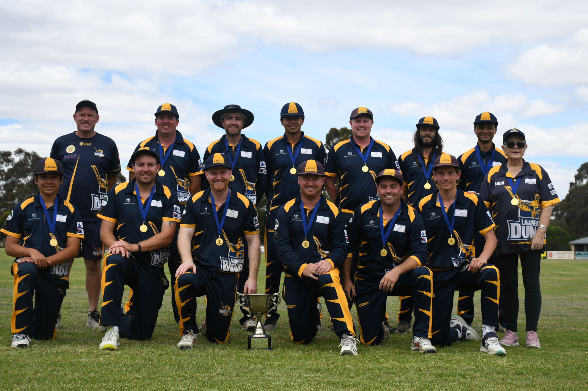 The 2023/24 Laanecoorie Dunolly Cricket club one-day premiership winning side.