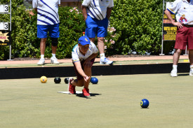 Elliott Hallworth gave it his all for Dunolly Blue in a losing effort.