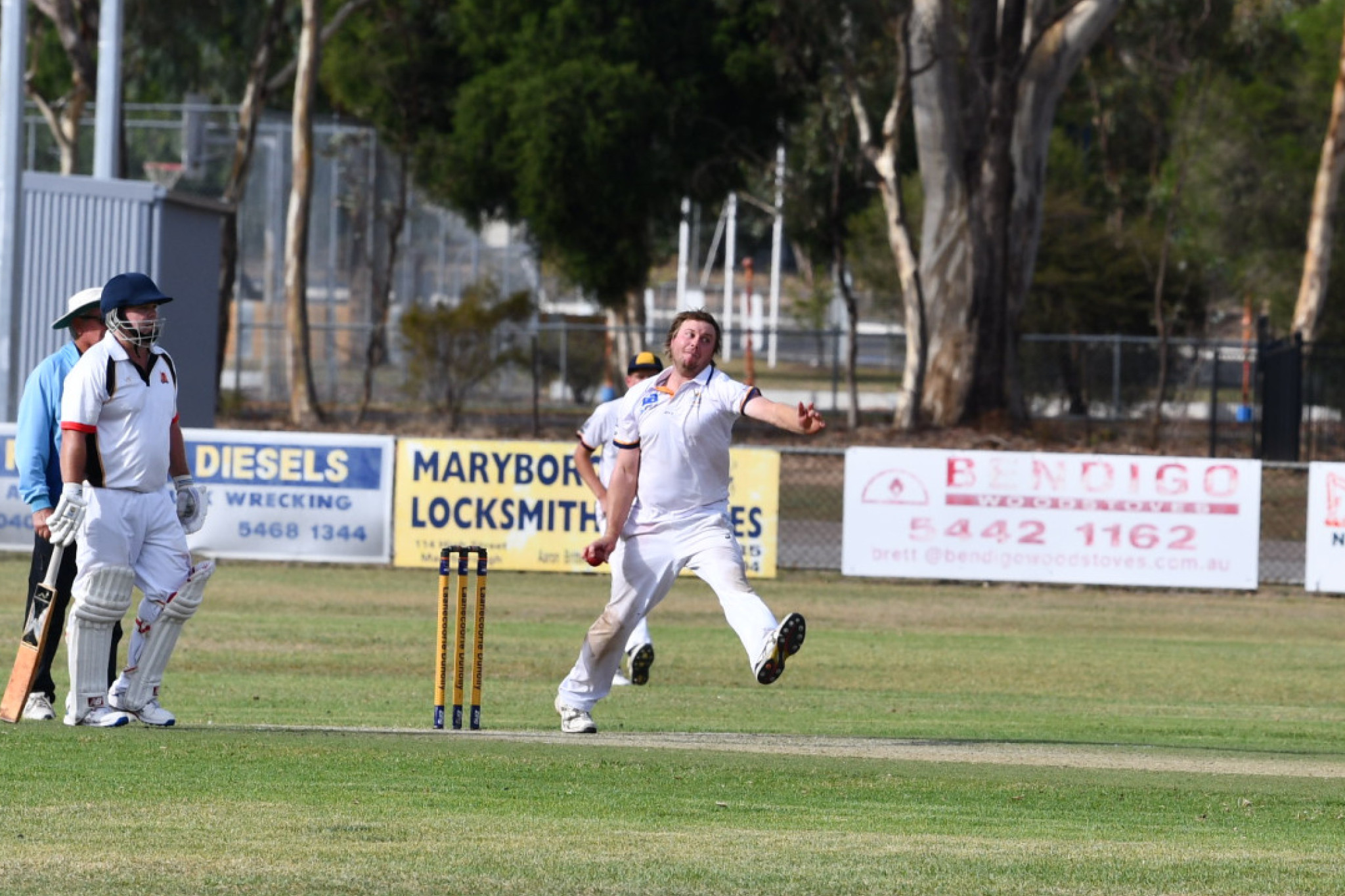Steven Dellavedova bowling for Laanecoorie Dunolly.