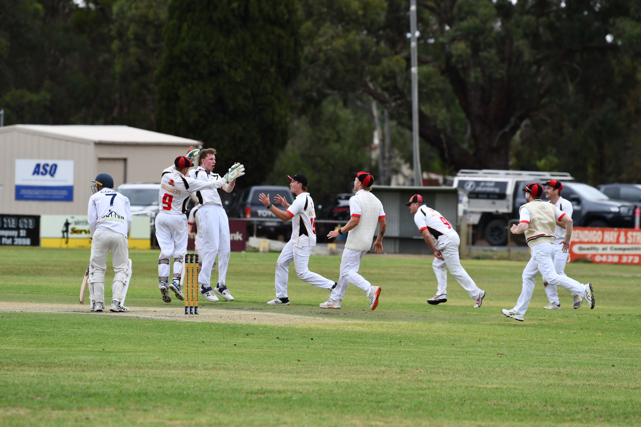 Carisbrook have shaken up the A grade competition, defeating Laanecoorie Dunolly by 112 runs to book their grand final spot. Atticus Cullinan celebrates the dismissal of Alex Cook in one of many high moments.