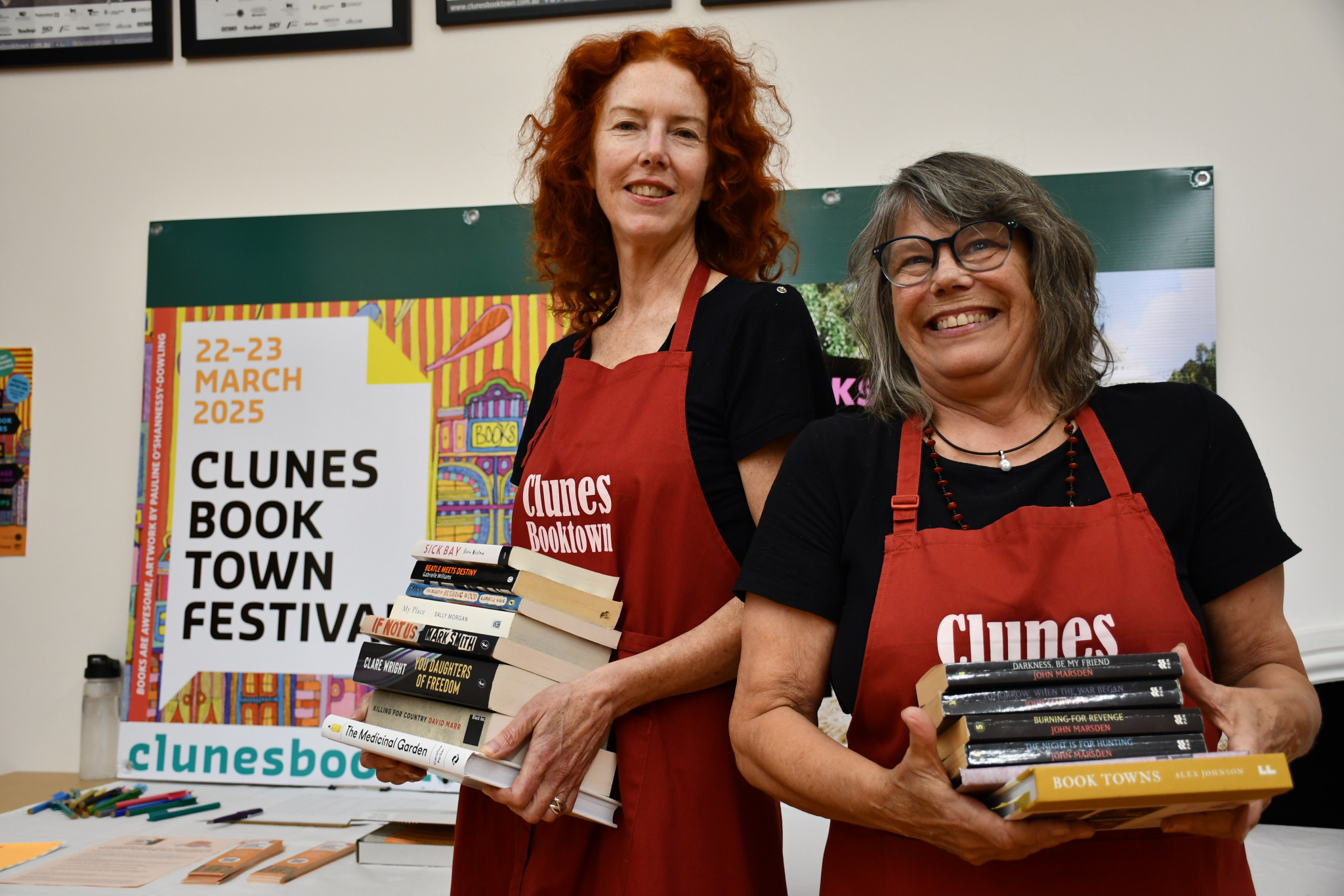 Angela Crocombe and Suzi Cordell were amazed at the community’s support for this year’s Clunes Booktown.