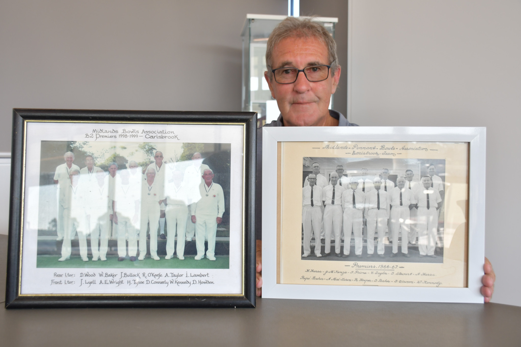 Ron Baker has joined the honour roll of Carisbrook Bowls Club premiership players alongside his father and grandfather.