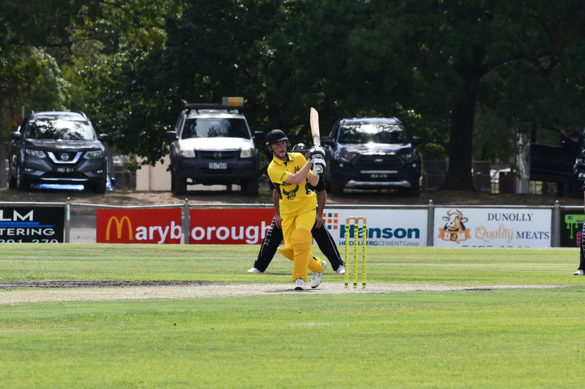 Sam Thomson plays a shot to the leg side for Maryborough.