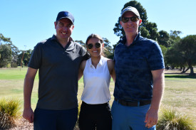 Mixed Nett winners: Matt Beales, Chloe Spiliopoulos and Paul Halpin. Absent: Josh Bullen.