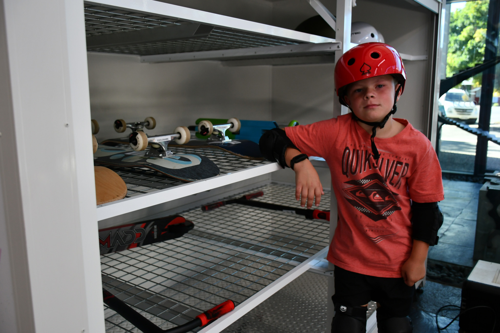 Local youth Max Mason checked out the new sports equipment library when it officially opened.