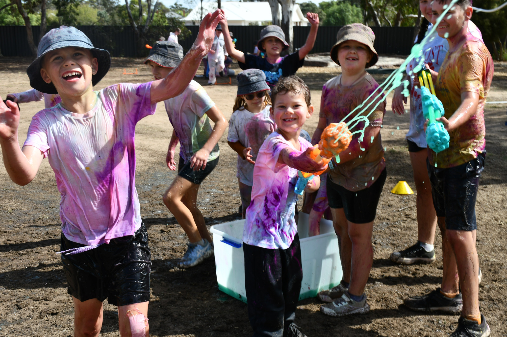 Slime flies when you are having fun, particularly for these students at Timor Primary School last week.