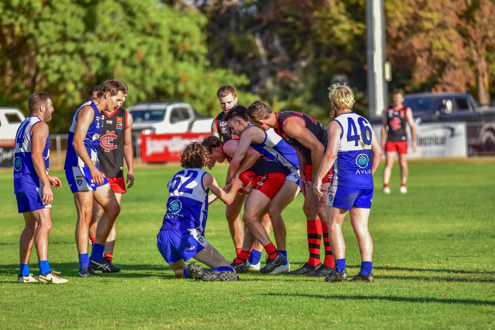 Newstead try everything to slow down the Redbacks.