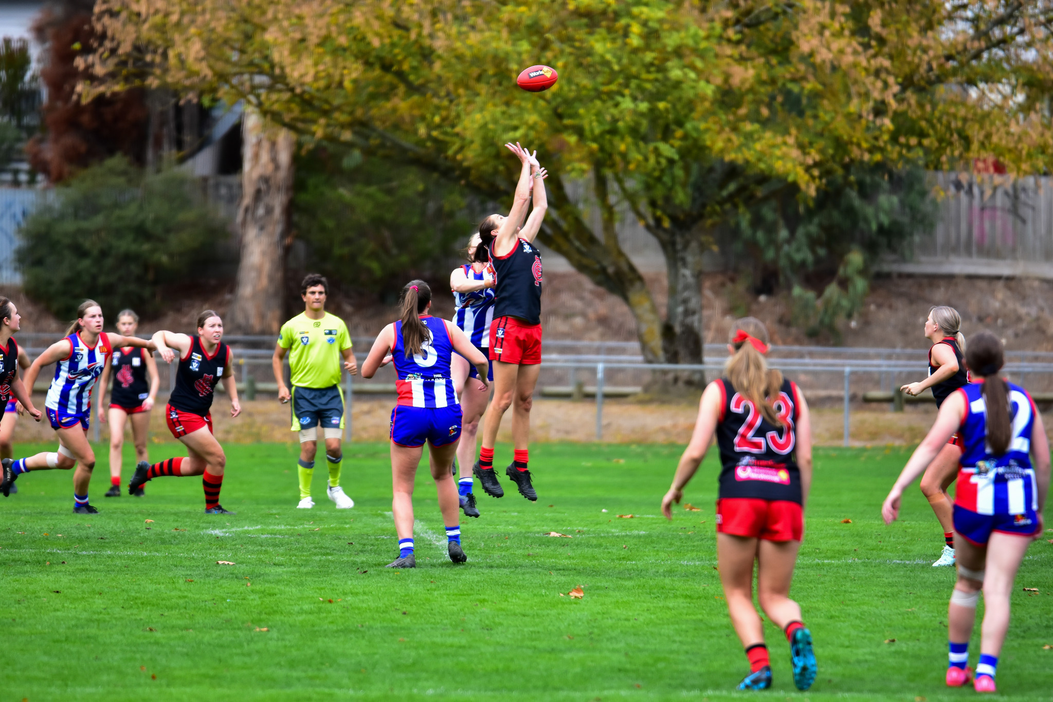 The Carisbrook Lady Redbacks put up a tough fight on Sunday, playing their most competitive game of the season so far. The Redbacks’ Sherriden Byrne was among the side’s better players, performing strongly in the ruck.
