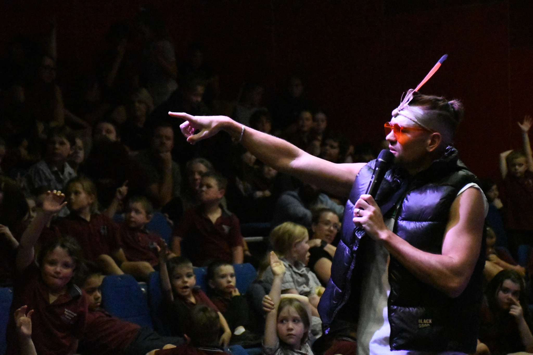 While the prep to grade six students had many excellent questions for Mitch Tambo, they most commonly asked him “can we dance to more of your songs?”.