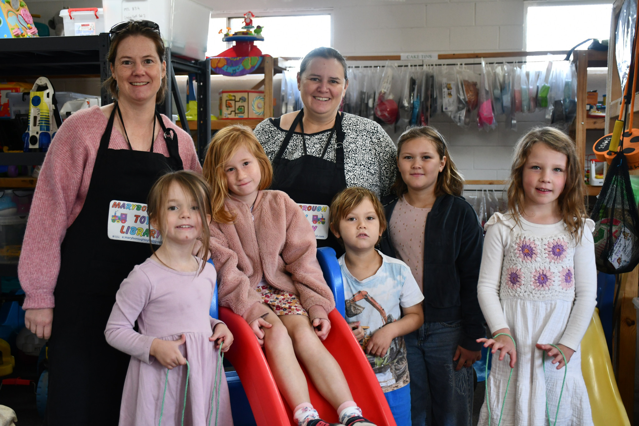 The Maryborough Toy Library are looking for more committee members to continue their 40 years in supporting the community. Megan, Lucy and Caitlin Mullins alongside Kim, Sam and Ada Skyring, as well as Tilly Davies are encouraging residents to get involved.