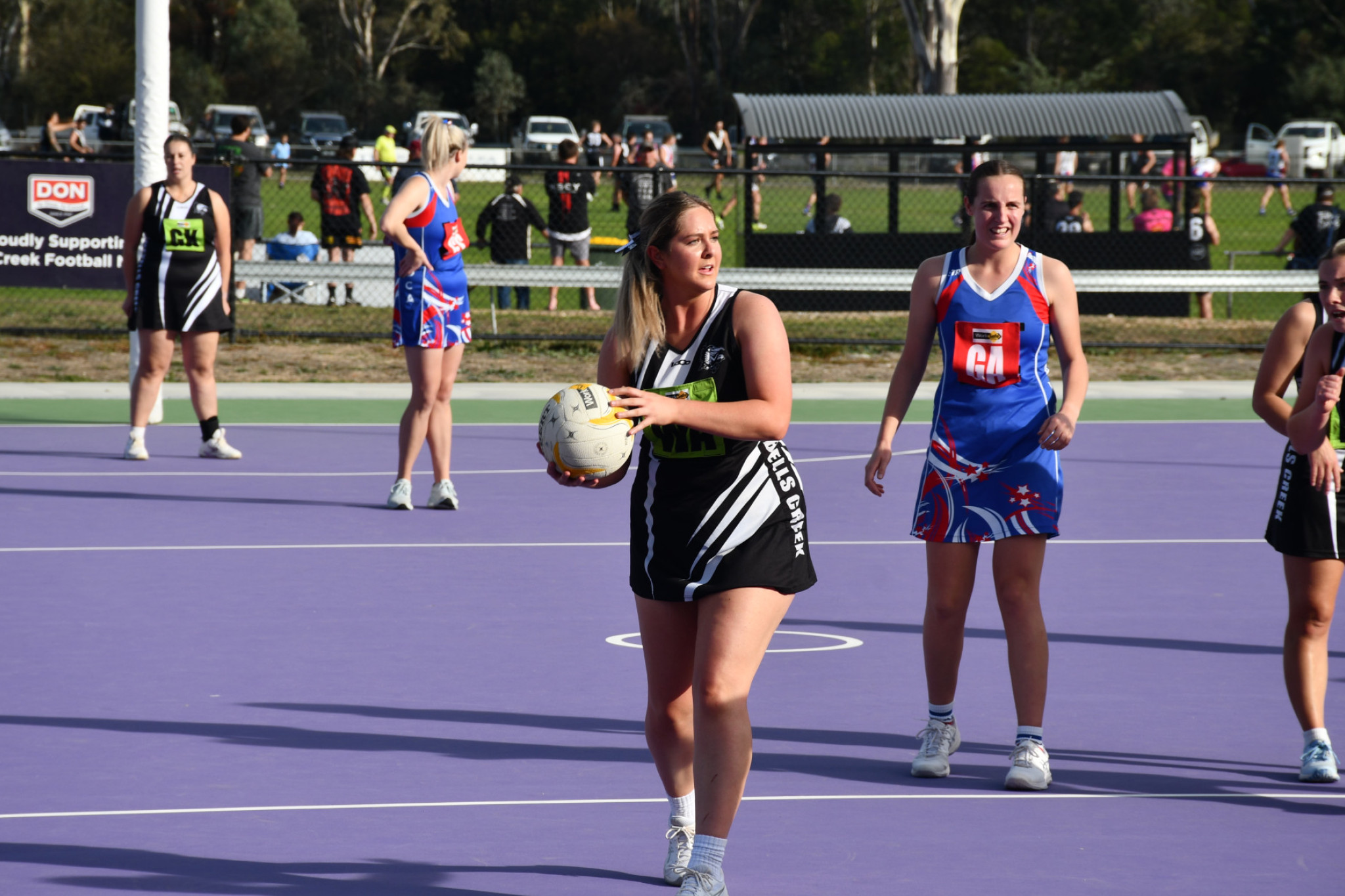 Ella Cochrane looking for a pass into the goal circle.