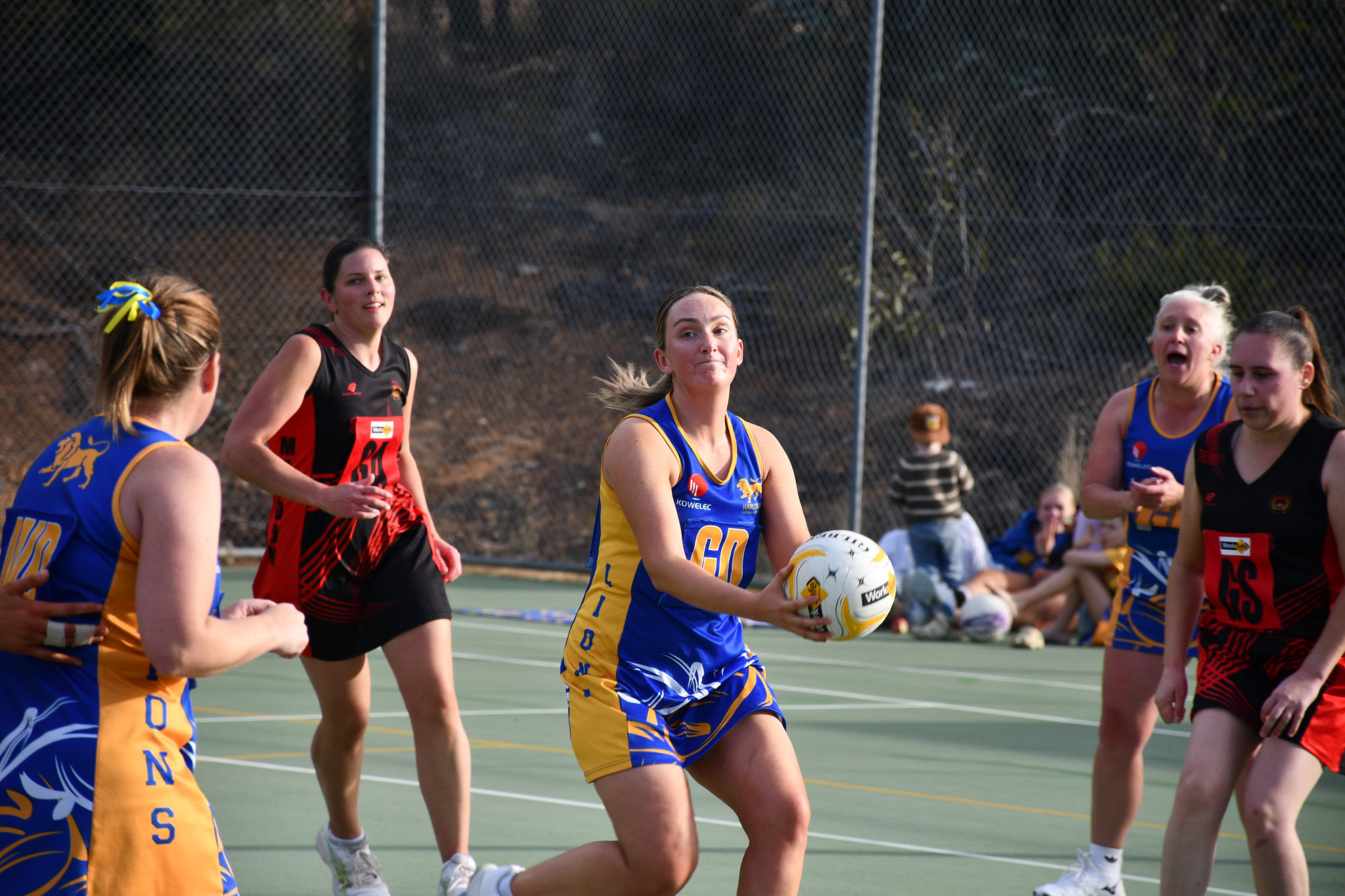Morgan Yarwood completes an intercept for the Lions.