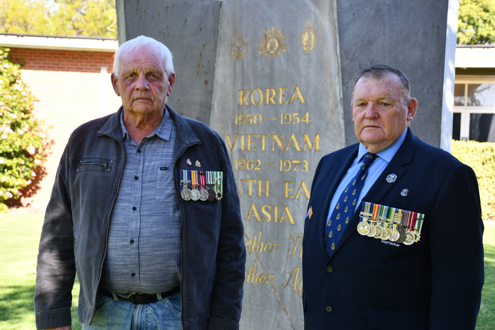 Vietnam Veterans Association president Lee Turton joined Maryborough RSL sub branch president Roy ‘Shady’ Lane at the local memorial to reflect.