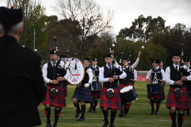 Competing bands played one song each round while they were assessed on tuning, unison and expression.