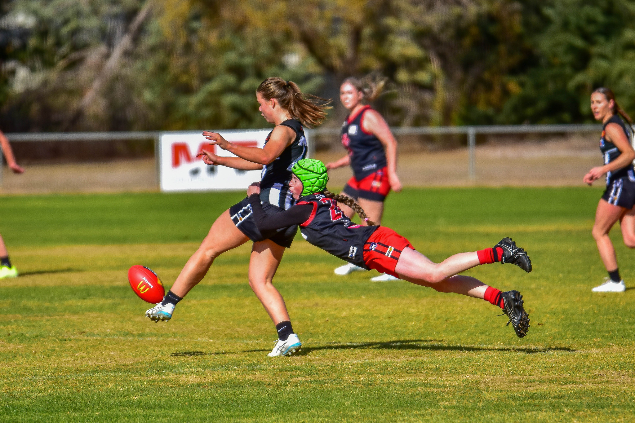 The Carisbrook Lady Redbacks, including Tamika Loone-Grundy, were flying all over the place on Sunday, bringing the fight to the undefeated Darley Devils.