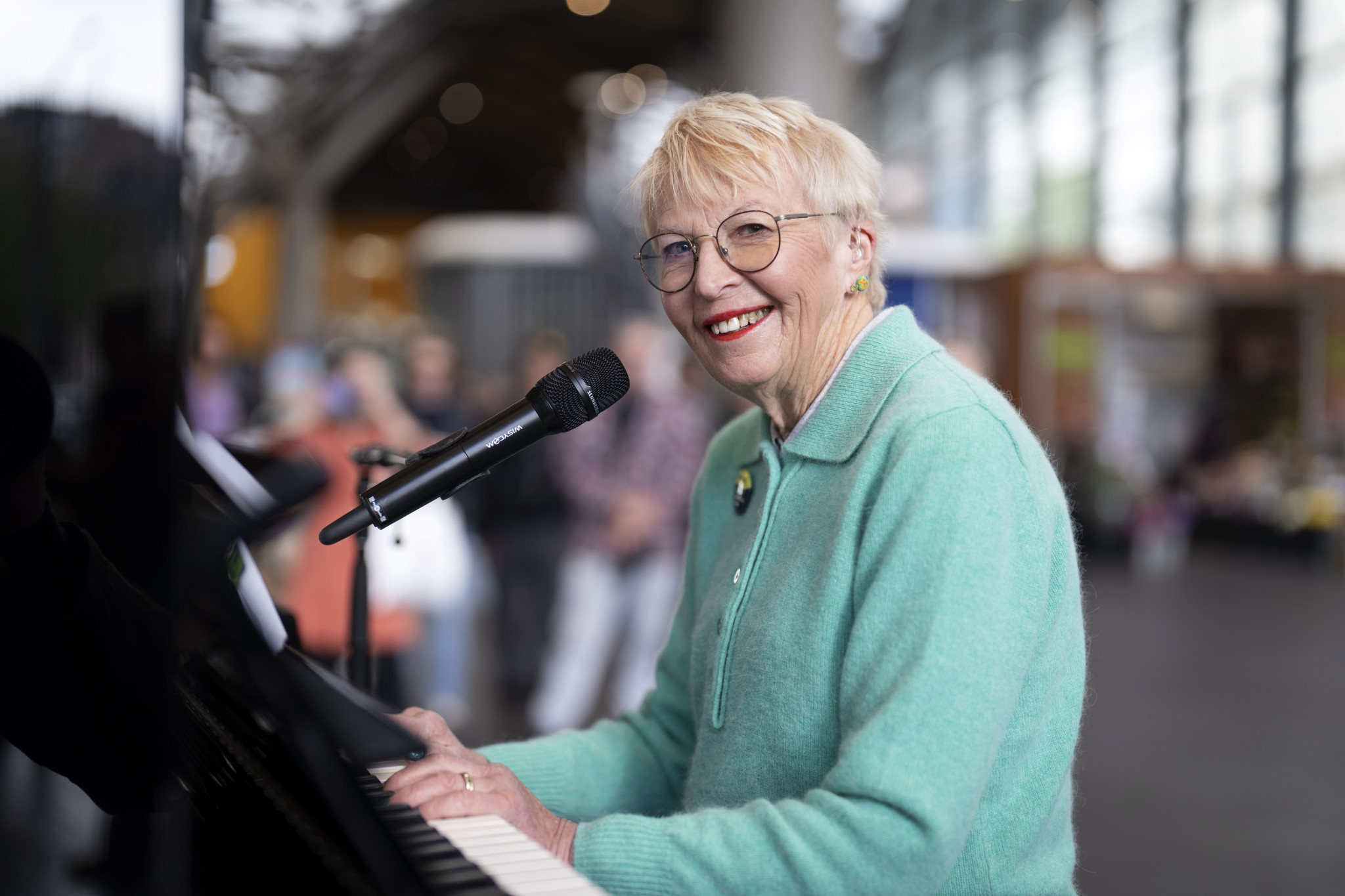 Heather Cooper’s episode was filmed at Melbourne’s Southern Cross station, where she spoke about how music has helped her navigate her diagnosis. Photo: ABC