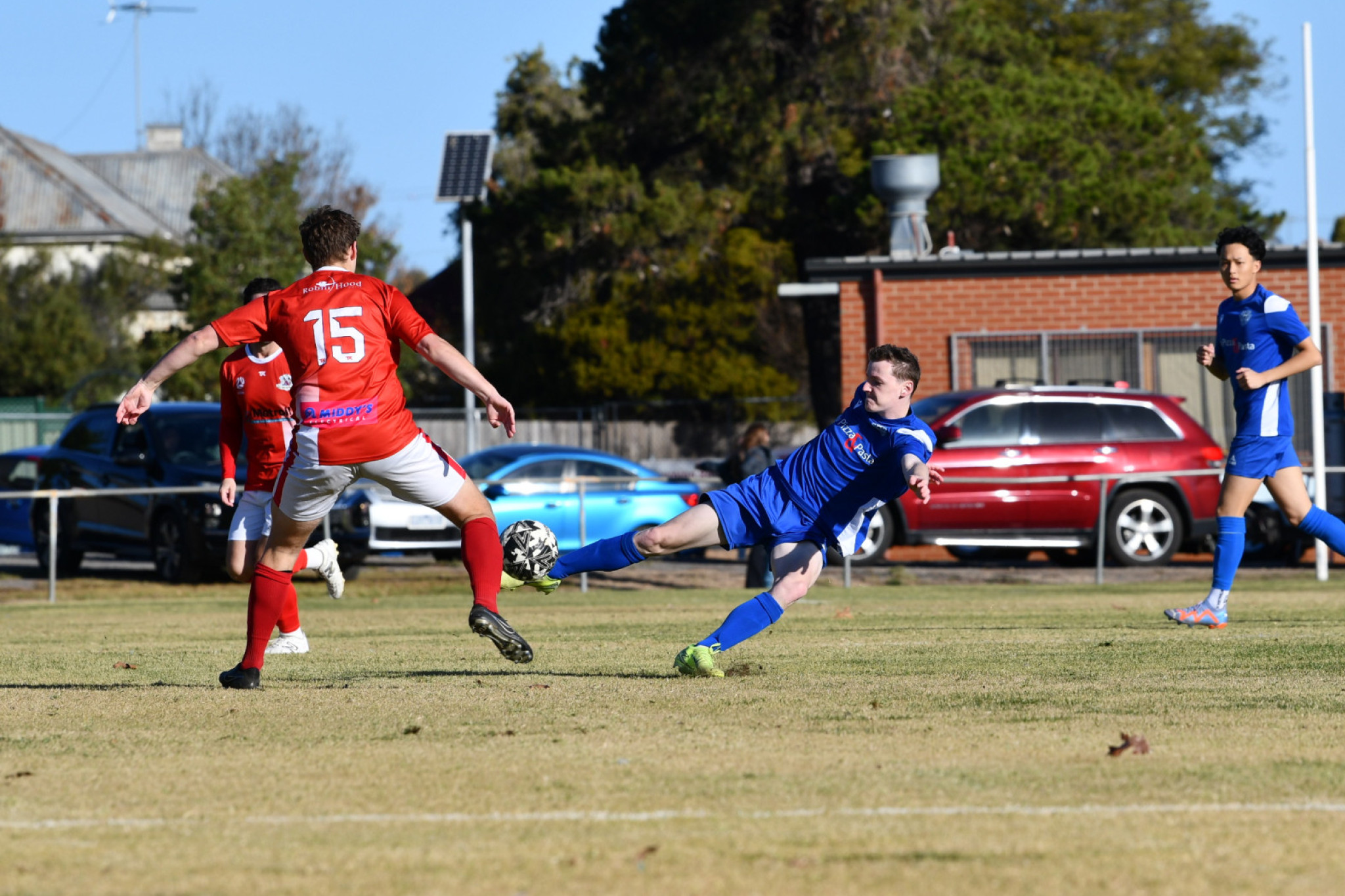 Mitchell Gardam puts a tackle in for Maryborough.