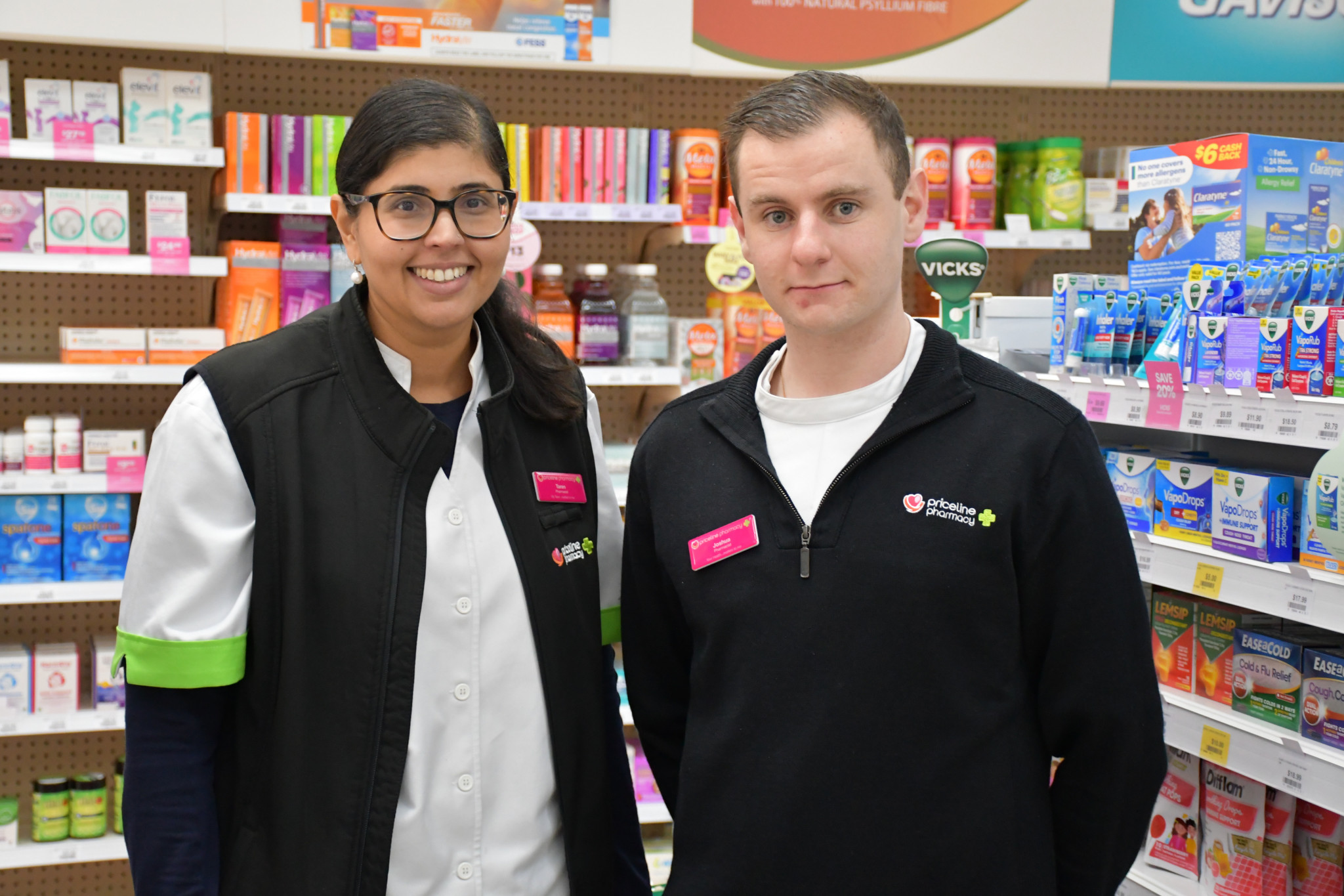 Priceline Pharmacy Maryborough’s Taren Gill and Joshua Cooper hope the expansion of conditions they can treat will improve access to healthcare for locals.