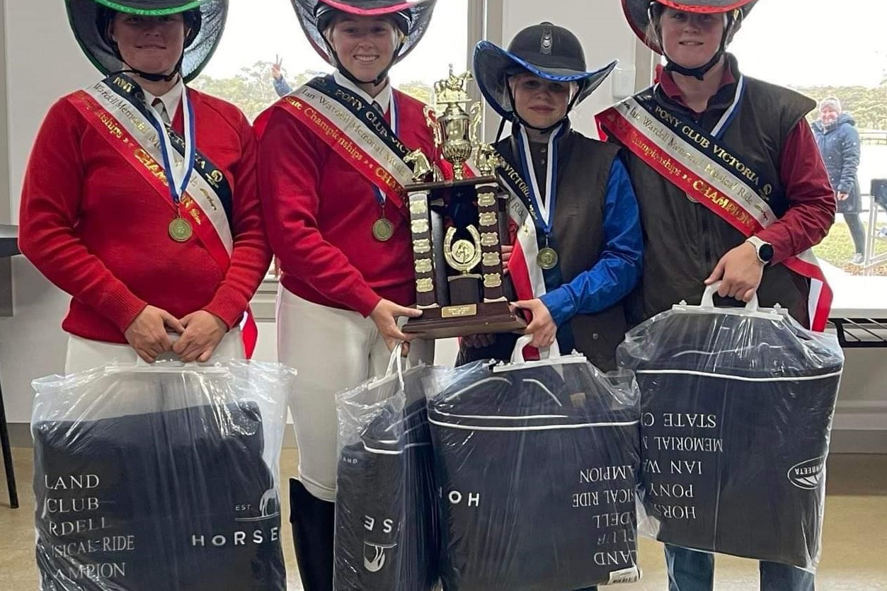 Teamwork is core to the club and carried through with the team of four state winners of the musical ride. Photo: Supplied.