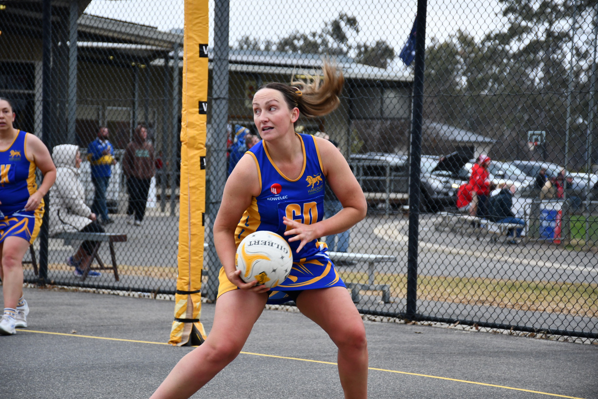 Harcourt’s Morgan Yarwood looks to turn defence into attack.