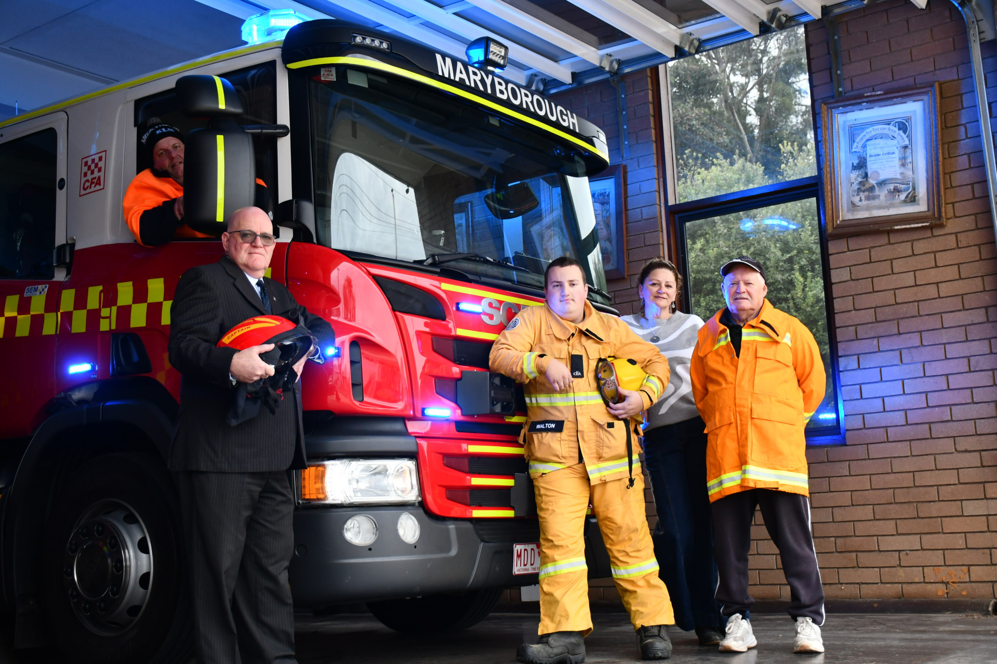 Maryborough brigade members Jason Sinclair, Darryl Wagstaff, Dan Walton, Raelene Williams, and Laurie Cook are welcoming more to the team.