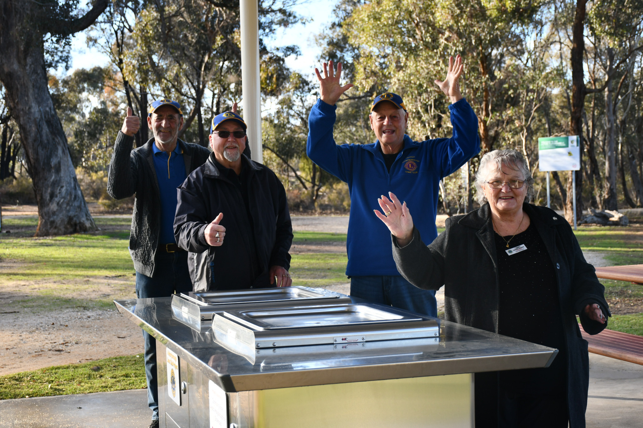 Maryborough Lions Club members Alan Johnson, Mario Rosini, Gary Hutchinson and Jenny Johnson are overjoyed by the new facilities. 270625 06