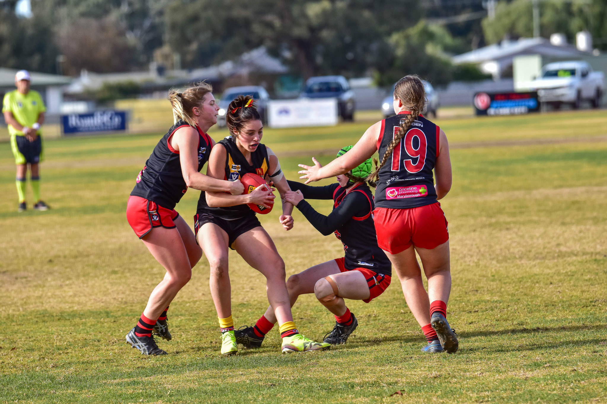 The Lady Redbacks applied the pressure to Bacchus Marsh throughout the match.