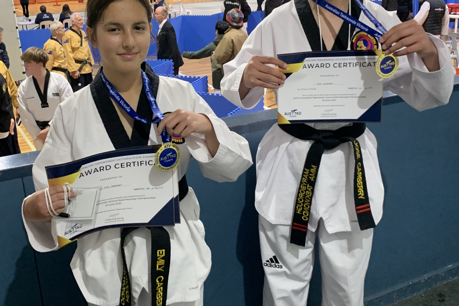 Emily and Jose Carberry with their state medals. Photo: Supplied.