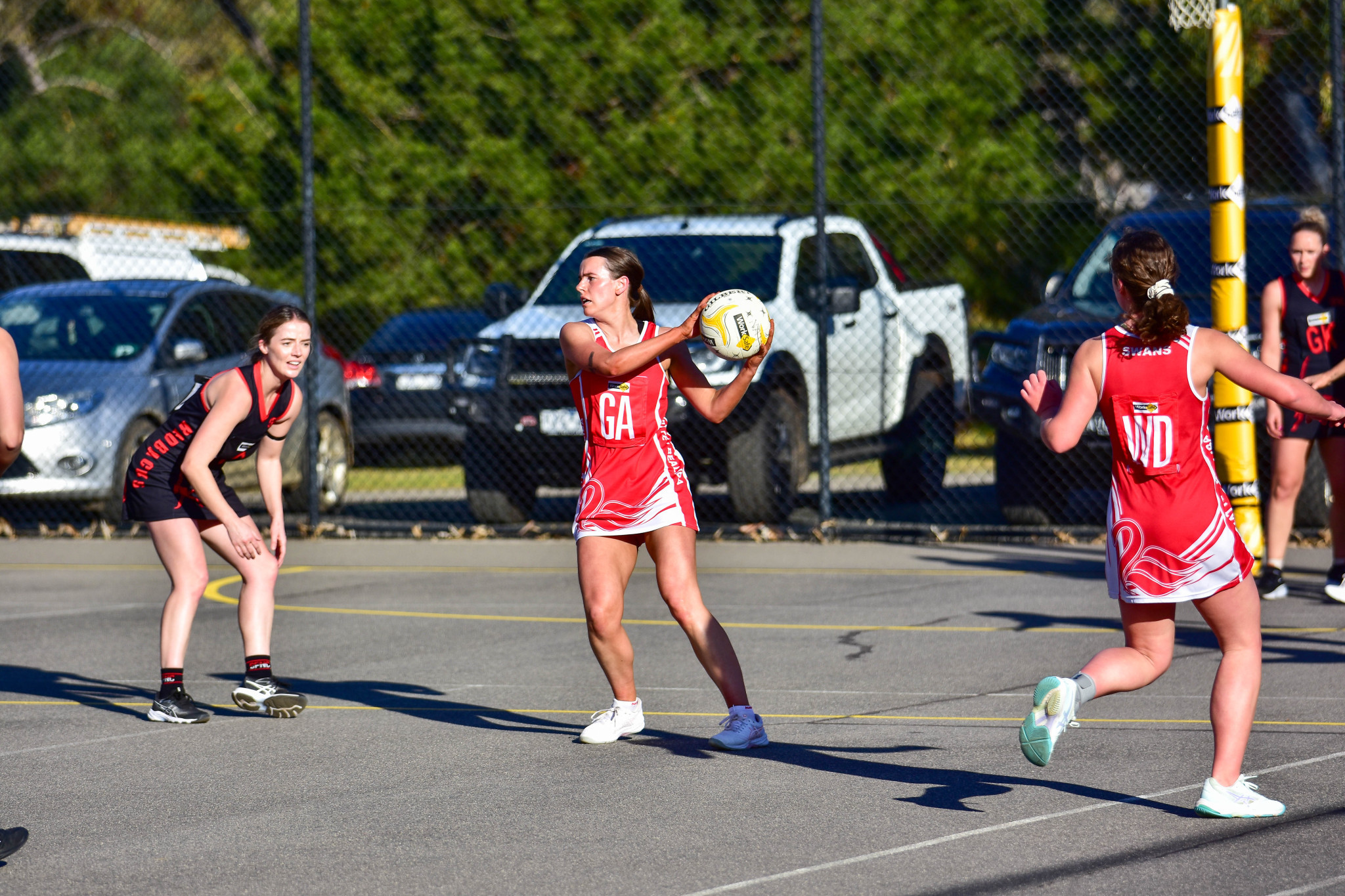 Shannae Mills gets control of the ball for Natte Bealiba.