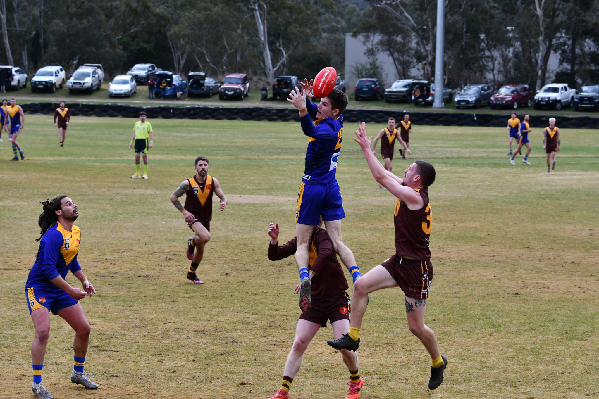Despite not completing this spectacular mark, Harcourt’s Jack Threlfall was flying high against Talbot, playing a key role in the Lions’ 39-point victory.