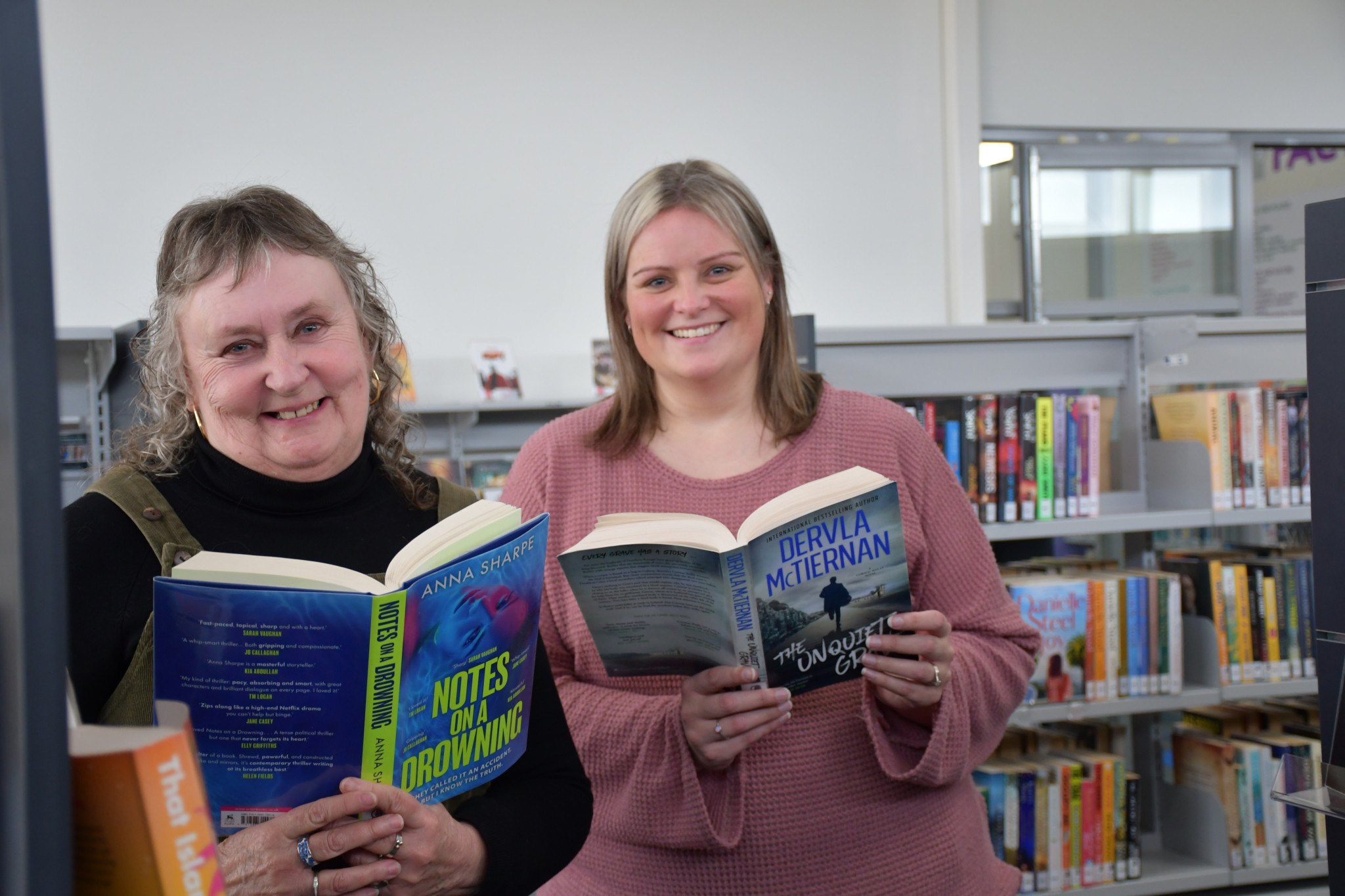 Maryborough Library’s Maree Stephenson and Bec Clark are keen to see locals at Shut Up and Read next Tuesday night.