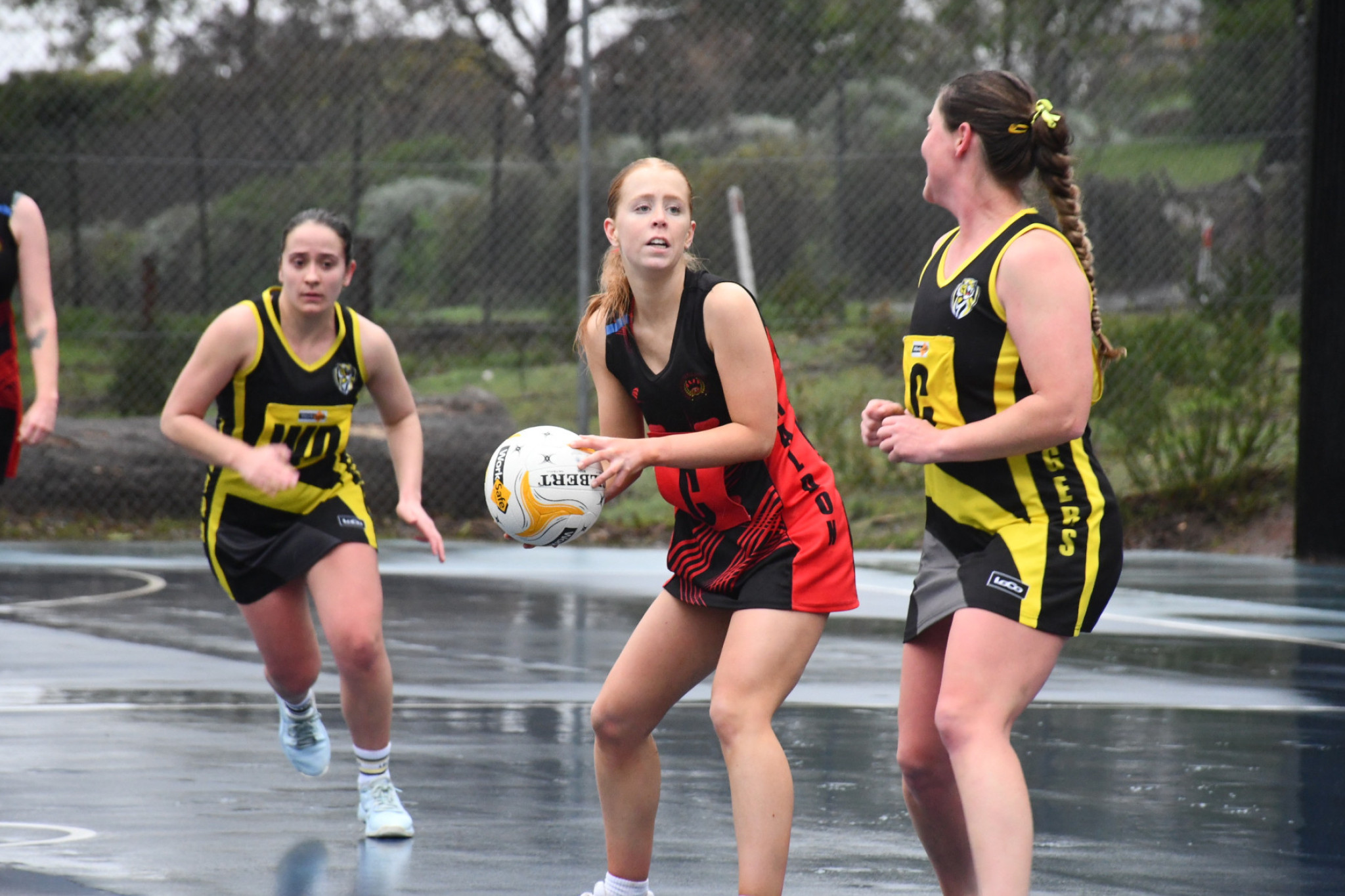 Sophie Bennett tries to get the ball moving for Maldon.