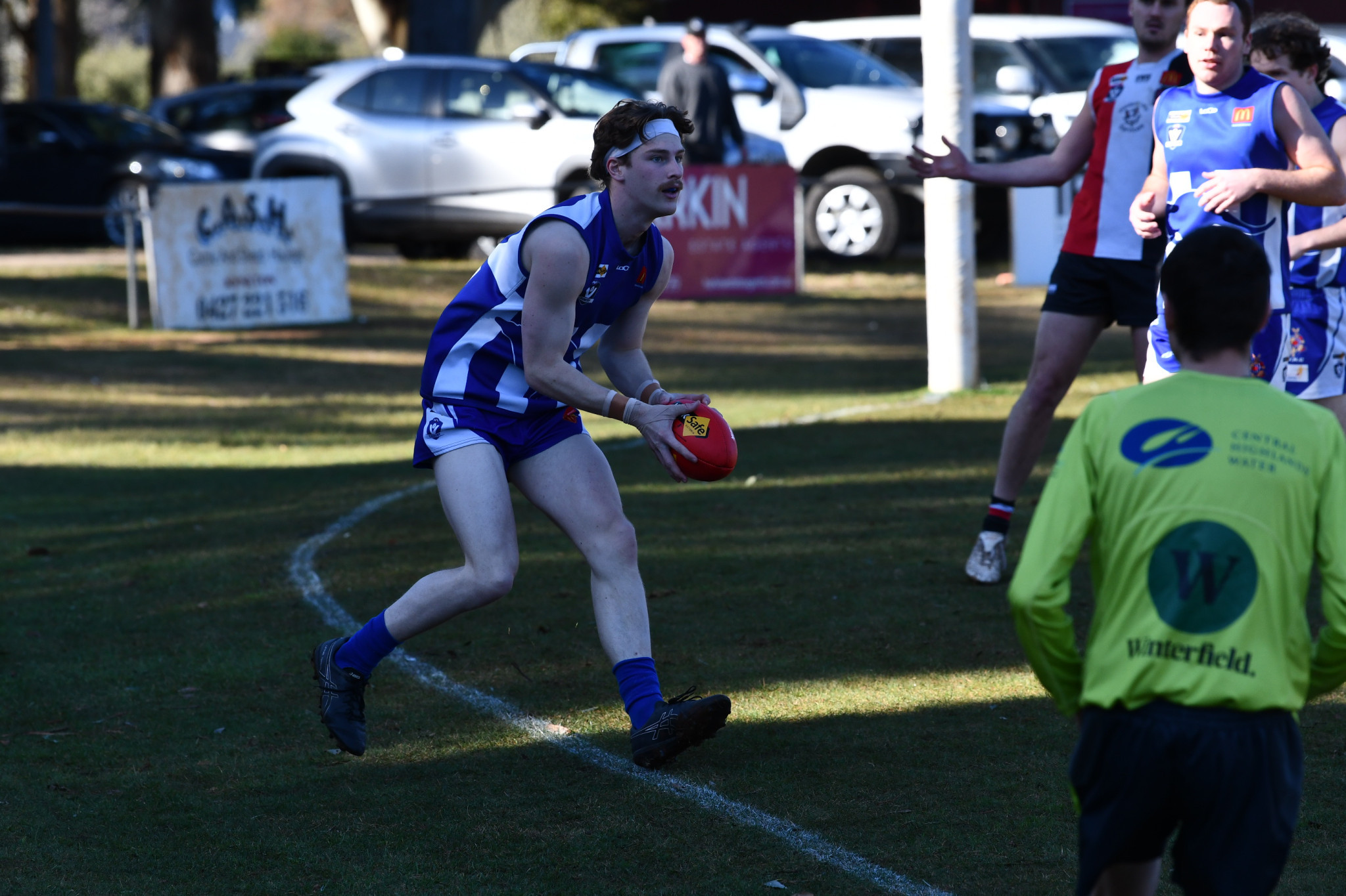 Ben Moran keeps the ball in play for Newstead.