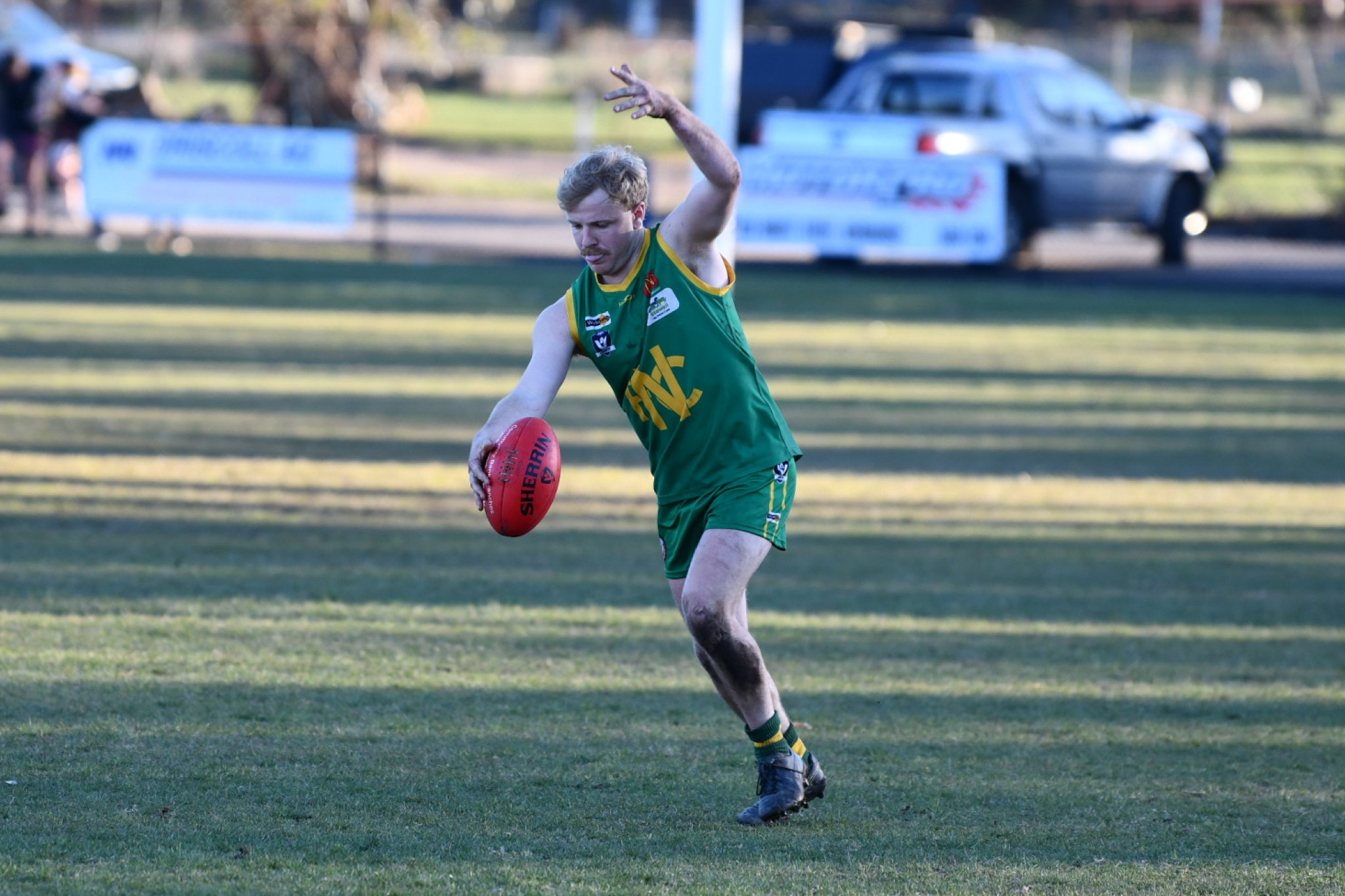 Navarre’s Brady Tillig attempts to hit a target.