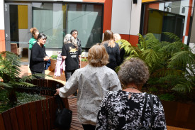 More than just white walls and corridors, tours of the hospital showed the numerous oases of green throughout.