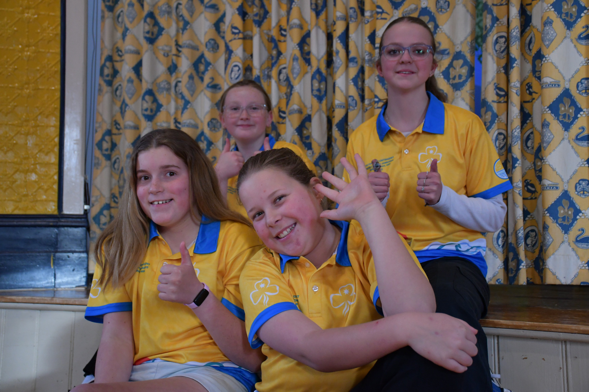 Maryborough Girl Guides’ Olivia O’Halloran, Hannah Phillips, Willow Curr and Harriet Thoroughgood are enjoying a week of camping and adventure at the organisation’s annual jamboree.