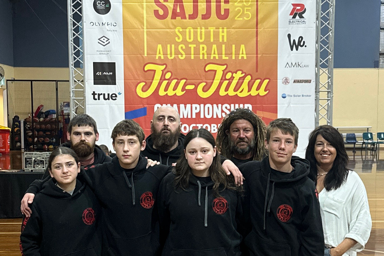 Team Lazaros BJJ and Muay Thai won four golds and three silvers at the recent South Australian Brazilian Jiu Jitsu State Championships. Photo: Supplied.