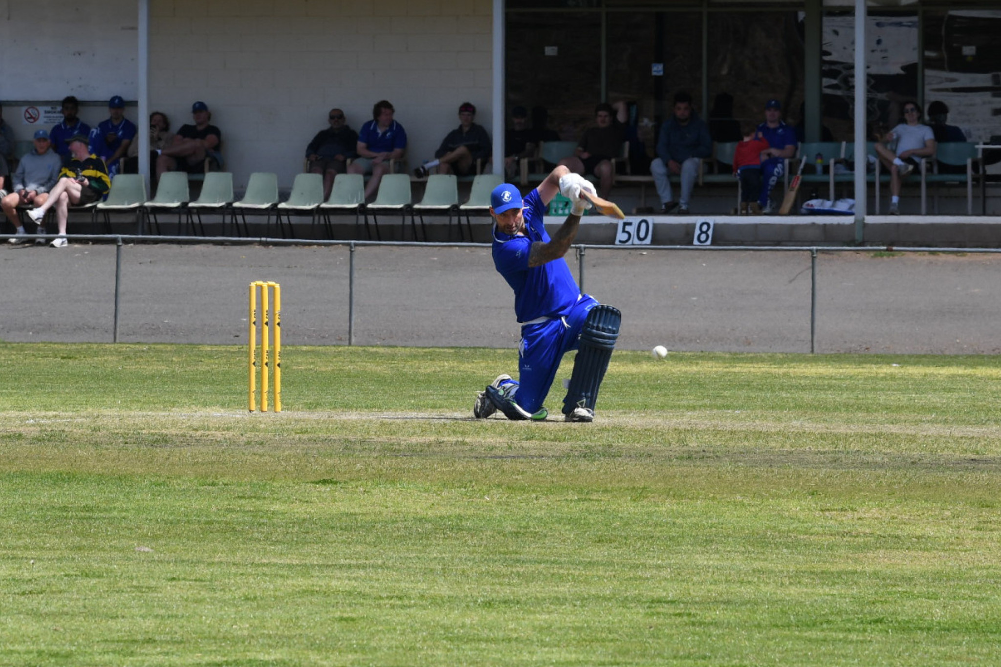 Josh Collinson drives through the covers in his Colts Phelans debut.