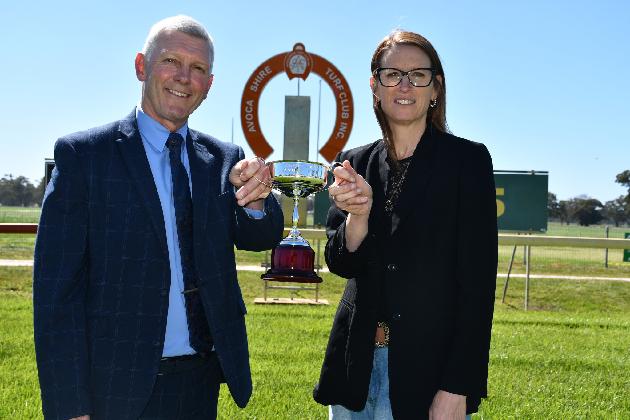 Avoca Shire Turf Club president Wayne Lawes and club manager Lisa Evans are gearing up for another exciting Blue Pyrenees Estate Avoca Cup, which is set to burst out of the gates tomorrow.
