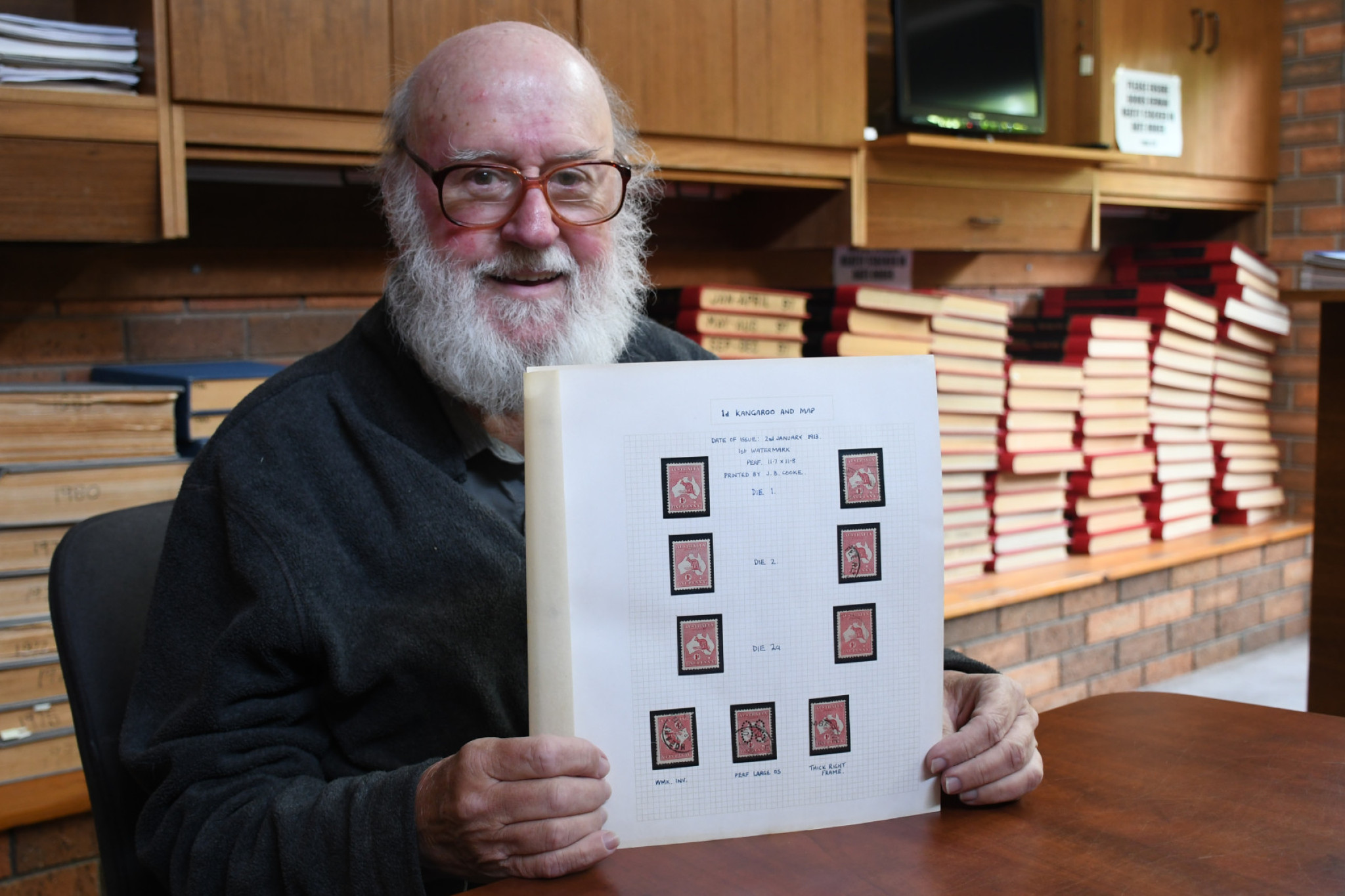 Paul Bussey’s 1913 Australian stamp collection is one of many enthusiasts can see this weekend.