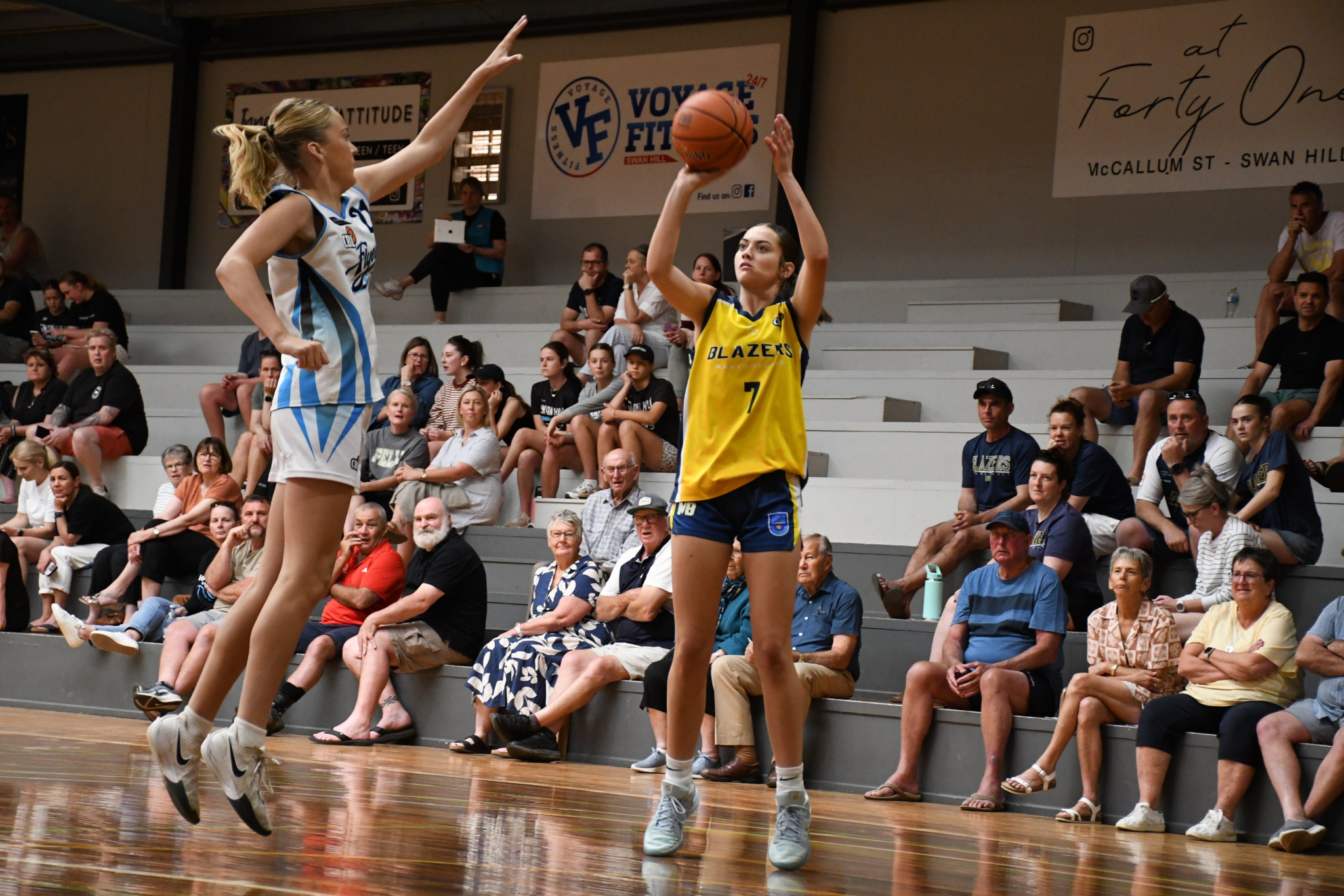 Rhylie Jones showcased her shooting range in Maryborough’s 36-point win over Swan Hill.