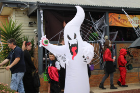 Many streets around town including Gladstone, Dundas and Inkerman streets had huge spooky displays.