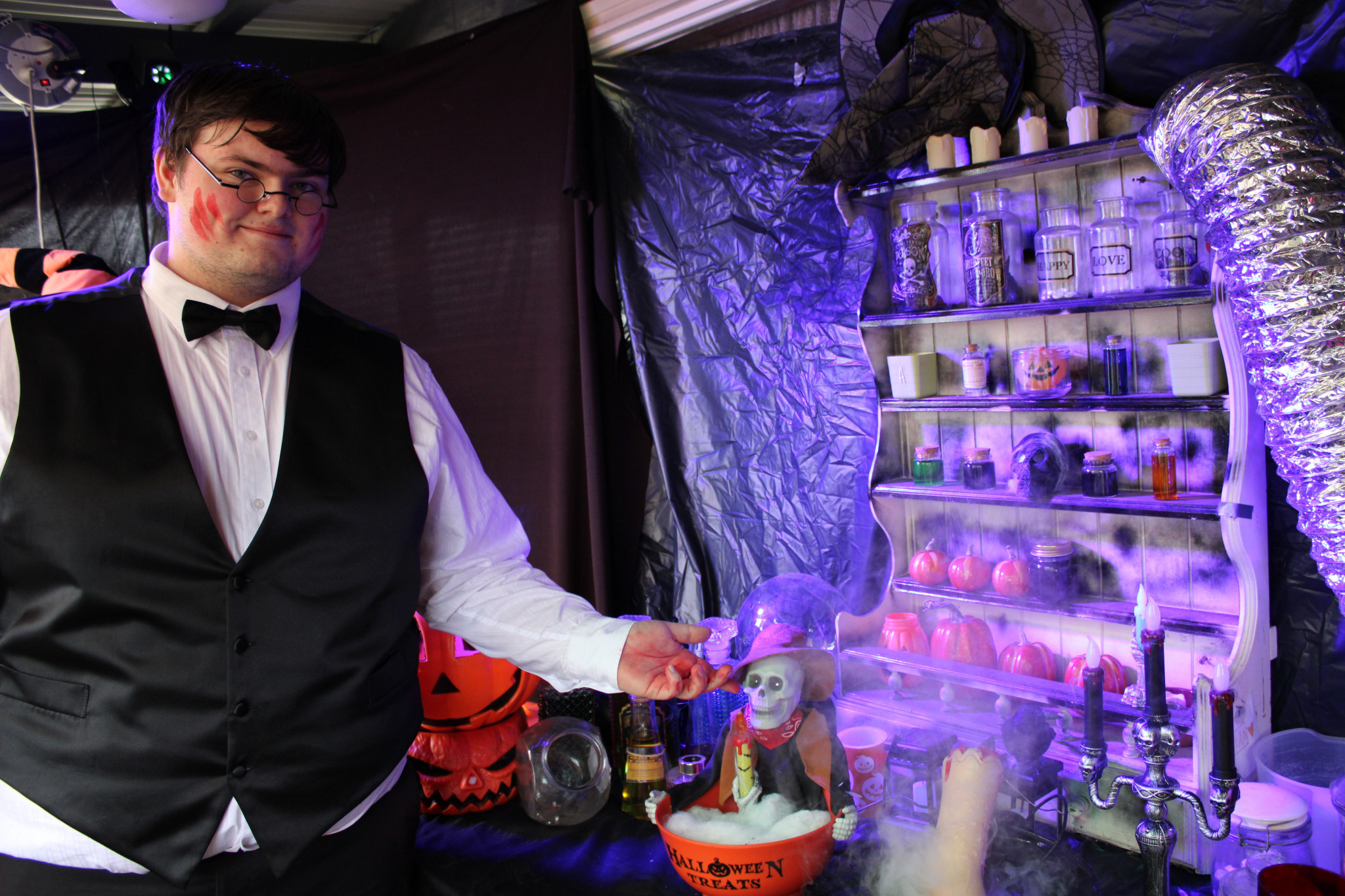 Ethan Sangwell and his family had an impressive Halloween display at their house, taking them two days to put it together. 041125 13