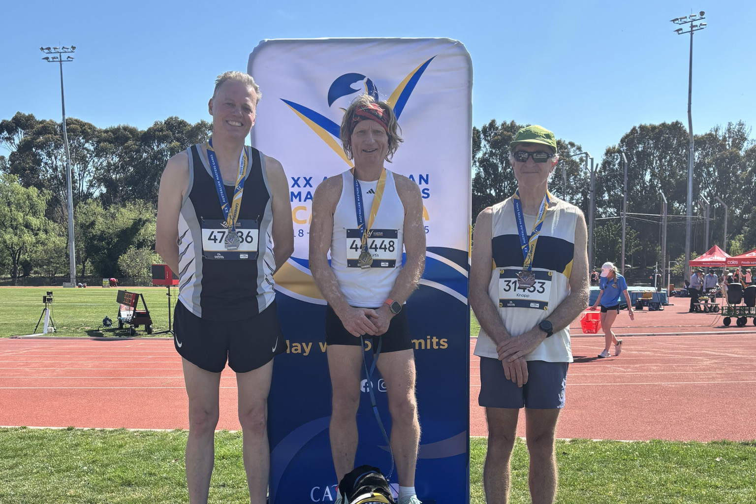 Ashley Curtis on the top step of the podium after winning Gold at the Australian Masters Games last month. Photo: Supplied.